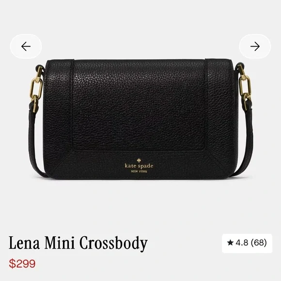 Kate Spade MSRP $299 Black Pebbled Leather Crossbody